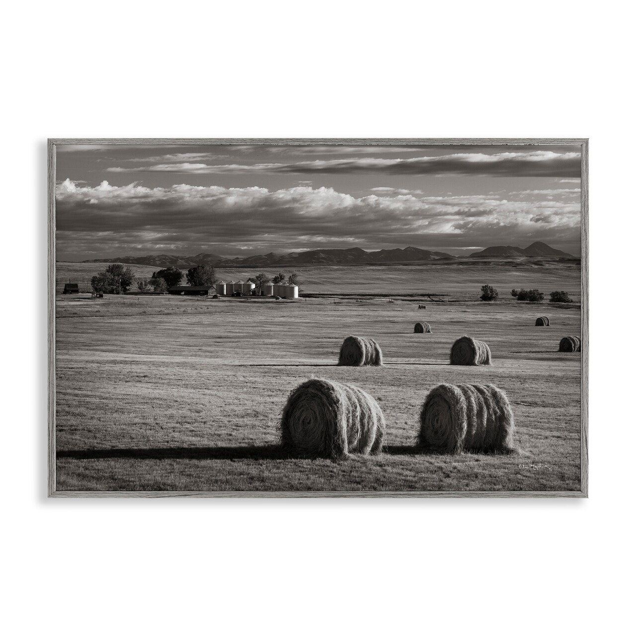 Stupell Industries Montana Hay Bales Framed Giclee Wall Art Design by Alan Majchrowicz